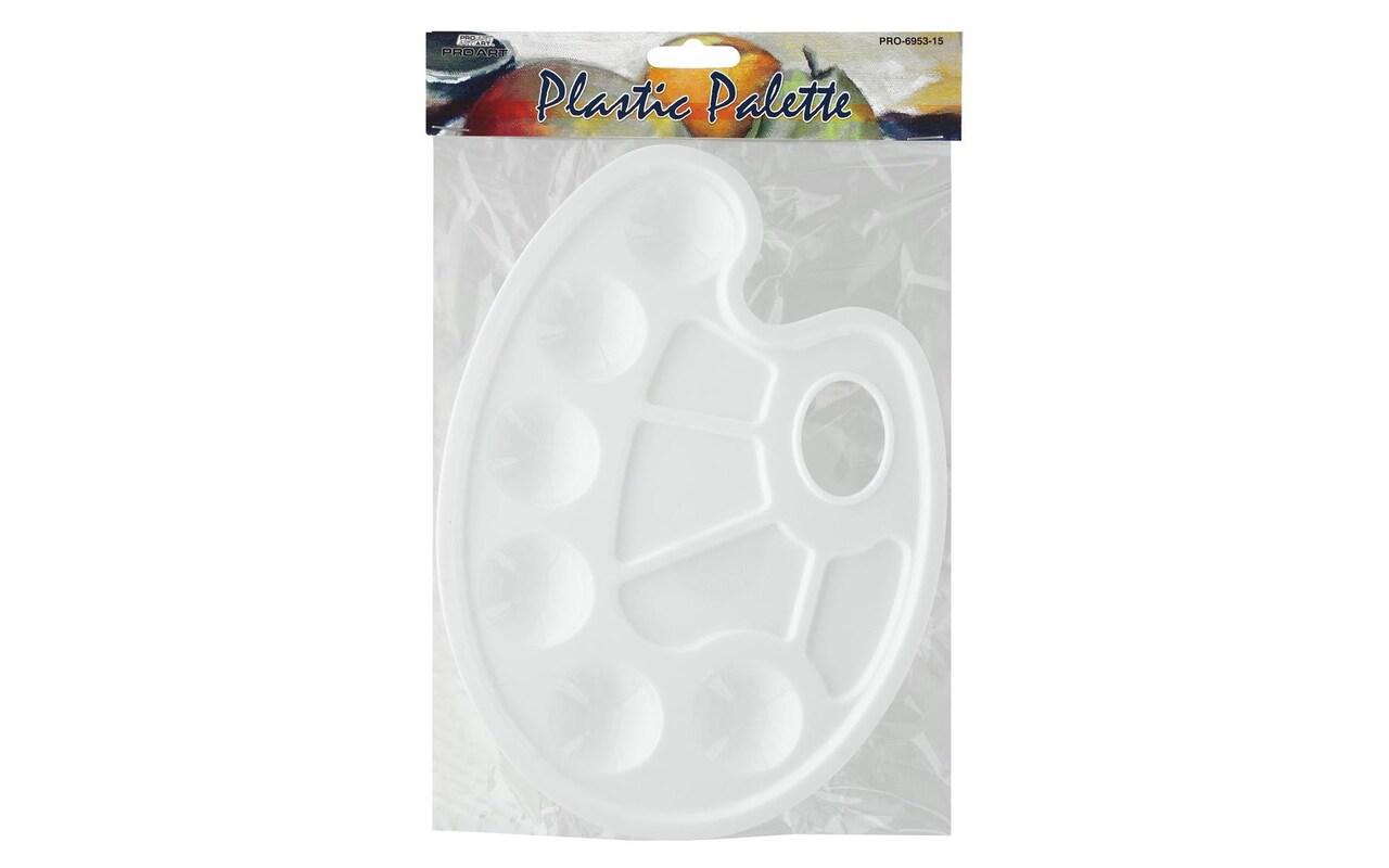 Pro Art Palette Tray Oval Plastic 9"x 6.75" With Thumb Hole, 10 Well, Paint Palette, Paint Tray, Paint Pallet, Paint Tray Palette, Plastic Pallet, Paint Trays, Paint Pallete, Acrylic Paint Palette Tray